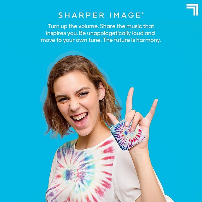 slide 7 of 10, Sharper Image Square Bluetooth Speaker - Tie-Dye, 3 in