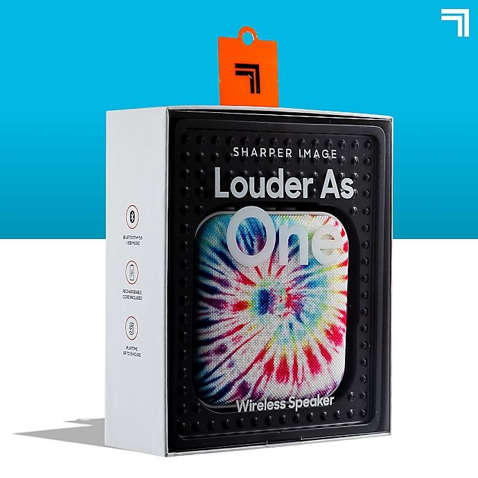 slide 8 of 10, Sharper Image Square Bluetooth Speaker - Tie-Dye, 3 in