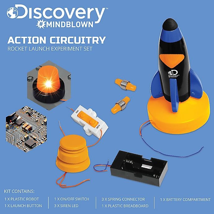 slide 4 of 9, Discovery MINDBLOWN Action Circuitry Electronic Experiment Mini Rocket Launch Set, 1 ct