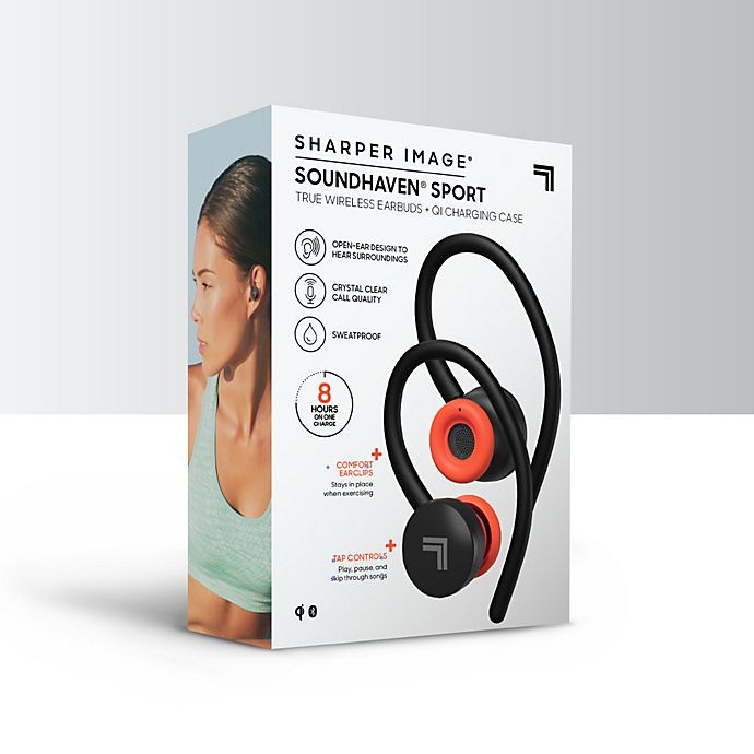 slide 7 of 8, Sharper Image Soundhaven Over the Ear True Wireless Earbuds, 1 ct