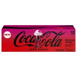 Coca-Cola Zero Sugar Cherry Float Soda Soft Drink Fridge Pack Cans, 12 fl oz, 12 Pack