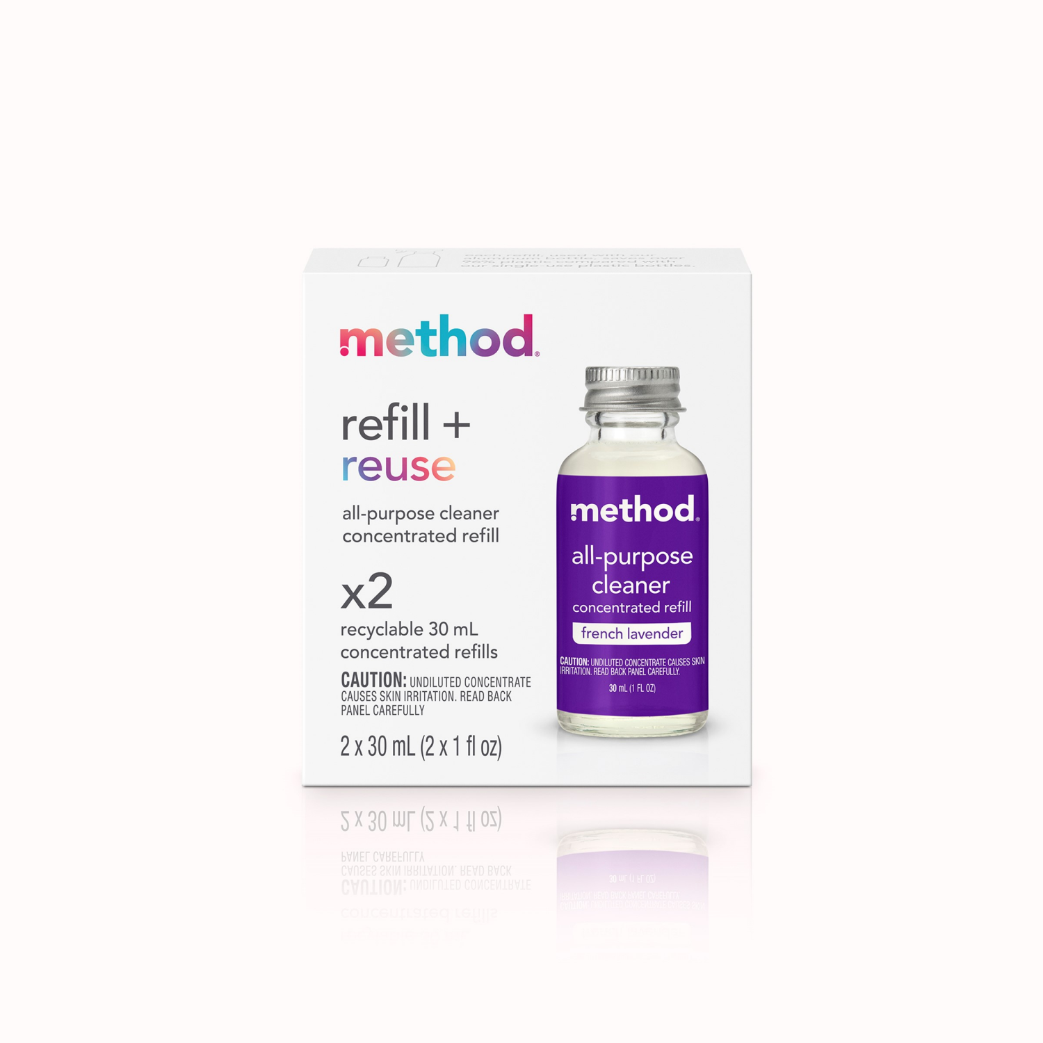 slide 1 of 2, method All-Purpose Cleaner Concentrates Refills, French Lavender, 2 Recyclable 1 Fl Oz Refills, 60 ml