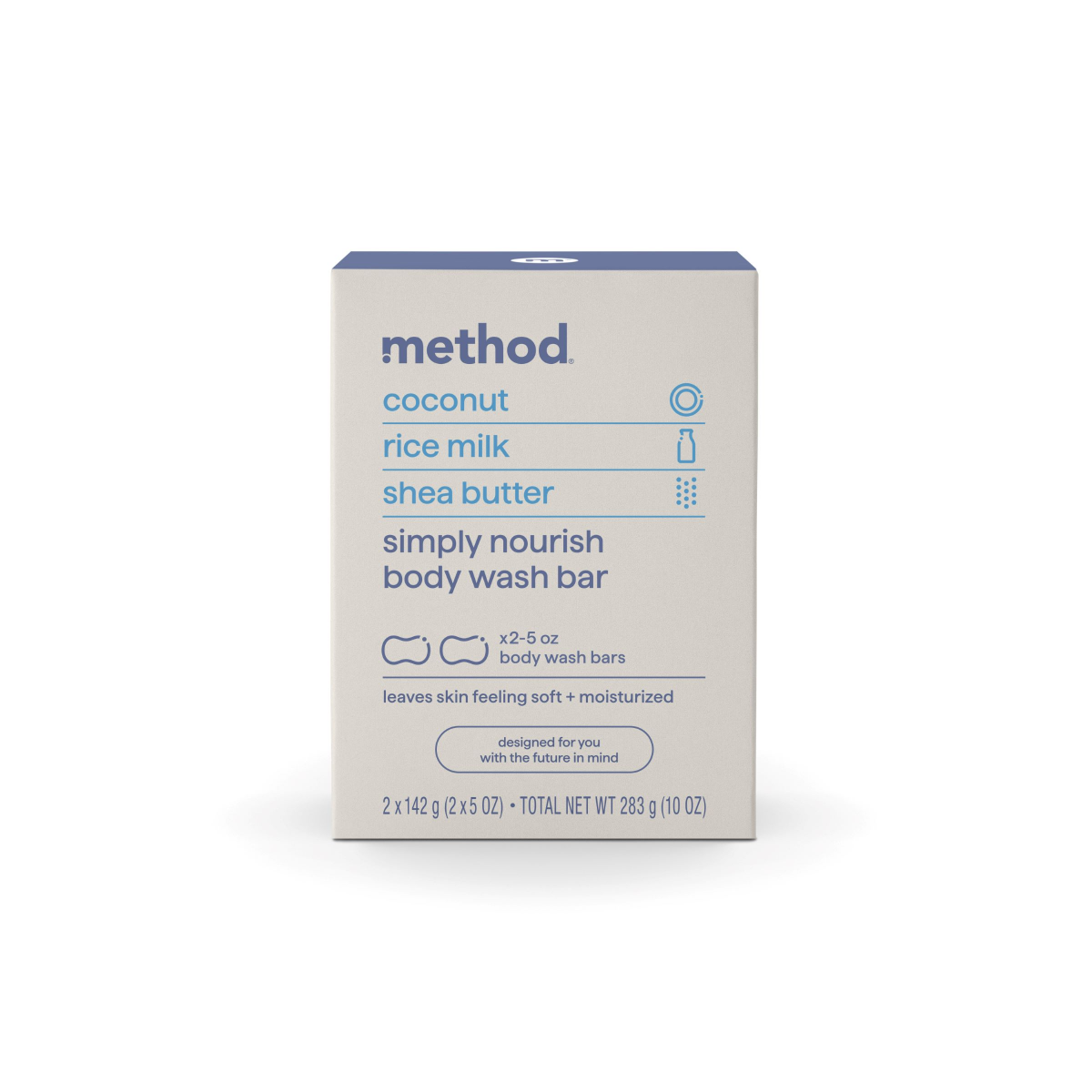 slide 1 of 2, method Bar Soap, Simply Nourish, 2 bars, 5oz each, 5 fl oz