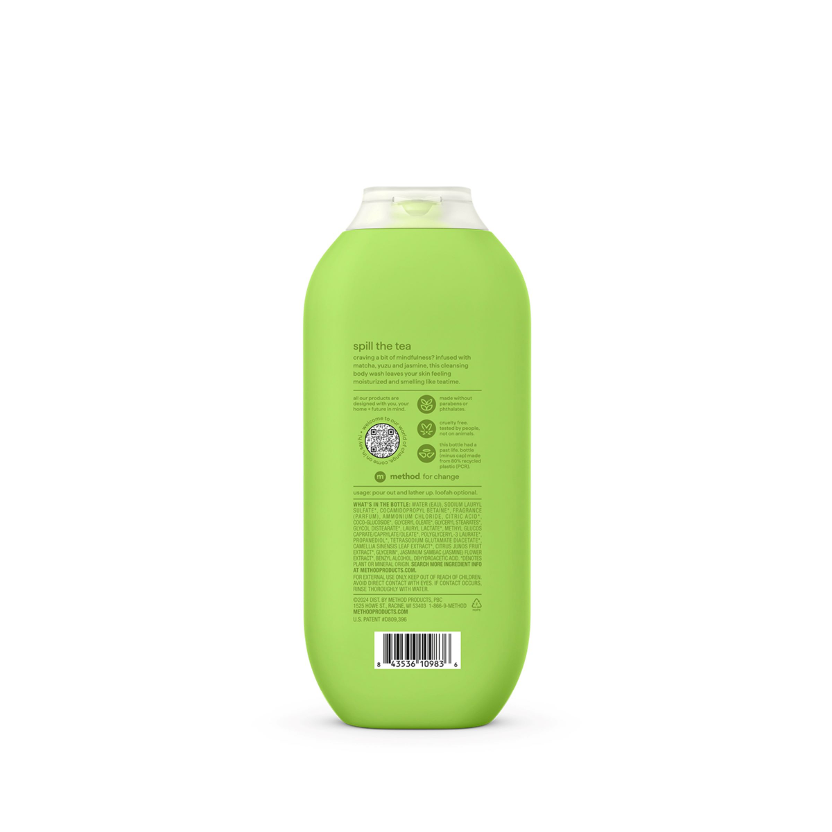 slide 2 of 2, Method Body Wash, Mindful Matcha, 18oz, 18 oz