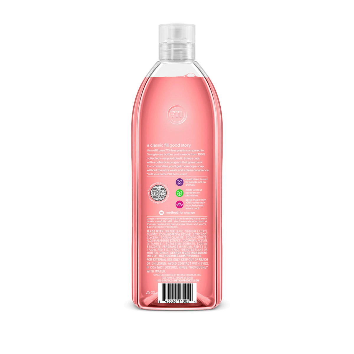 slide 2 of 2, method Foaming Hand Soap Refill Pink Grapefruit, 28 fl oz