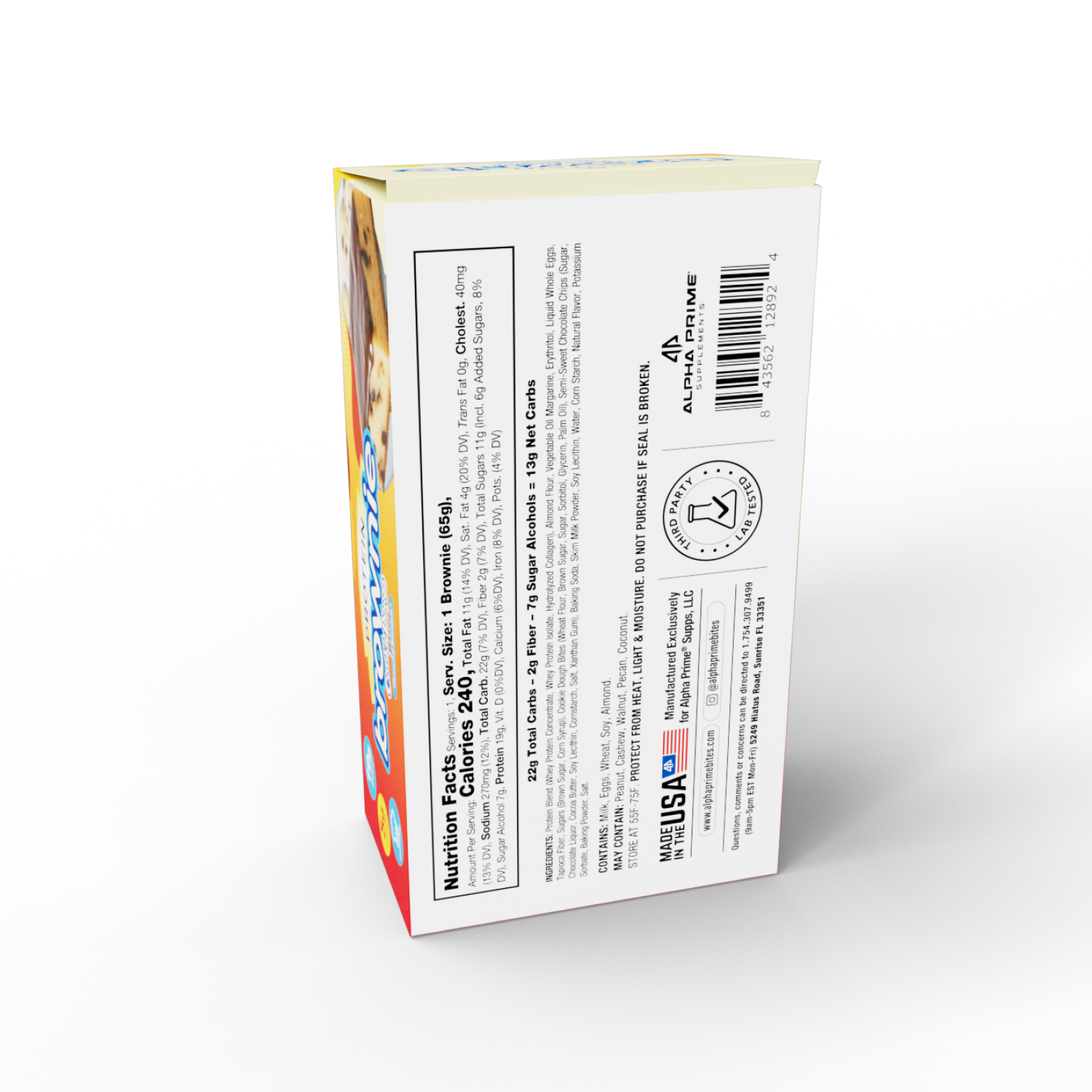 slide 2 of 7, Alpha Prime, Prime Bites, Cookie Dough Bites®, Protein Brownie, 4ct, 4 ct