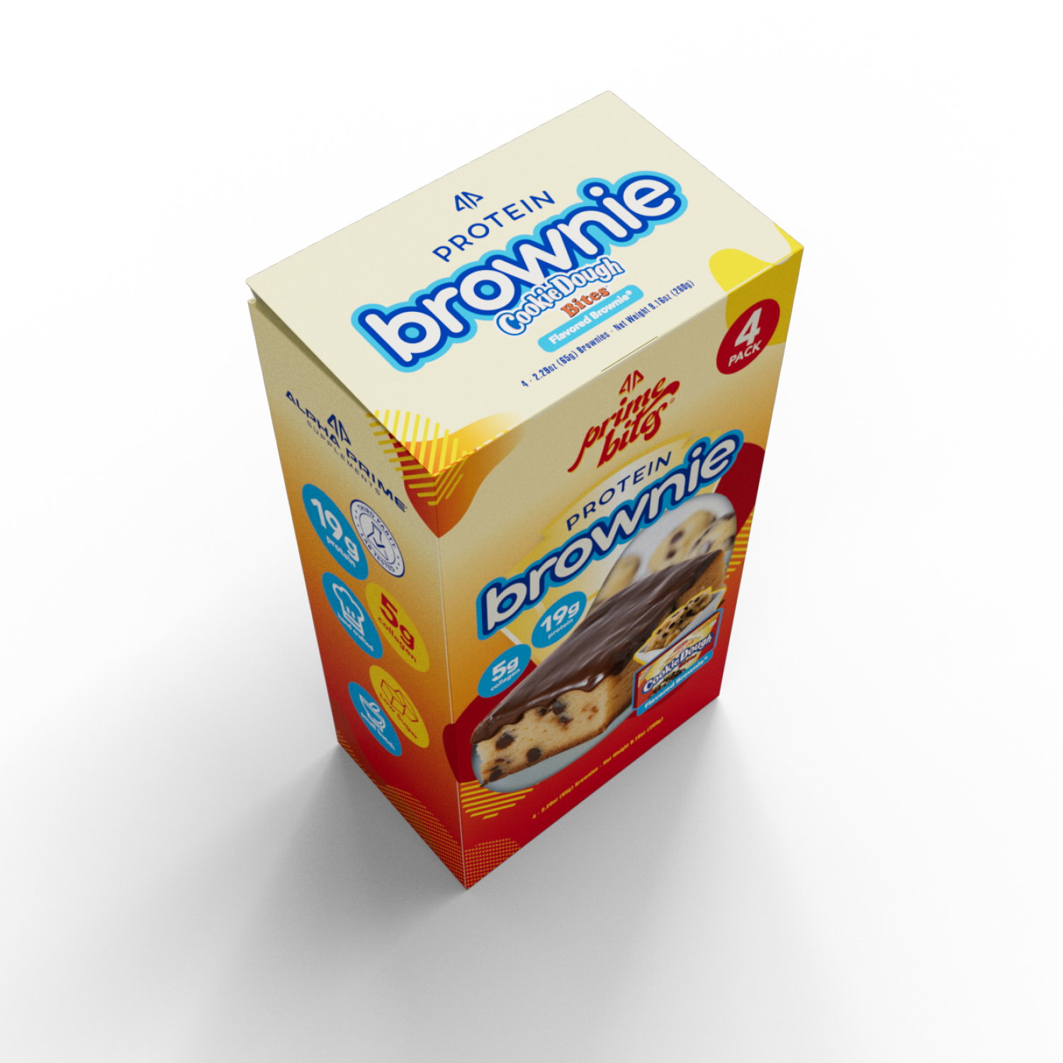 slide 7 of 7, Alpha Prime, Prime Bites, Cookie Dough Bites®, Protein Brownie, 4ct, 4 ct