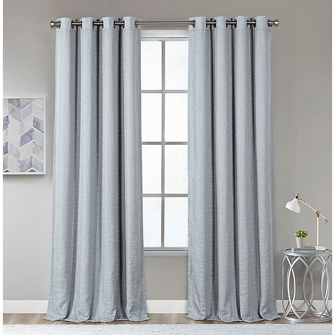 slide 1 of 1, Therapedic Radcliff Grommet 100% Blackout Window Curtain Panel - Grey, 108 in