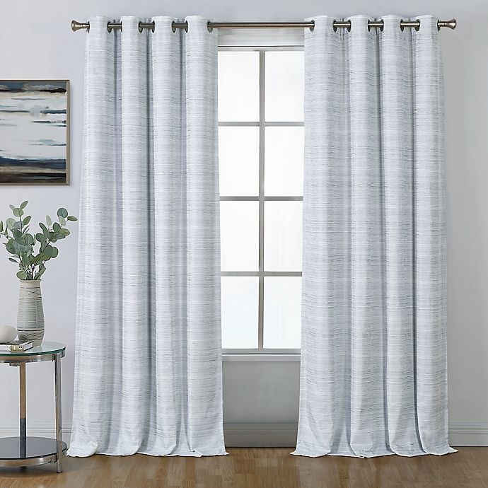 slide 1 of 7, Therapedic Ludlow Grommet 100% Blackout Window Curtain Panel - Grey, 108 in