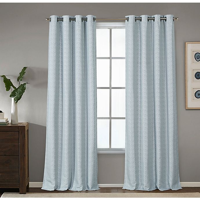 slide 1 of 1, Therapedic Conway Grommet 100% Blackout Window Curtain Panel - Blue, 108 in