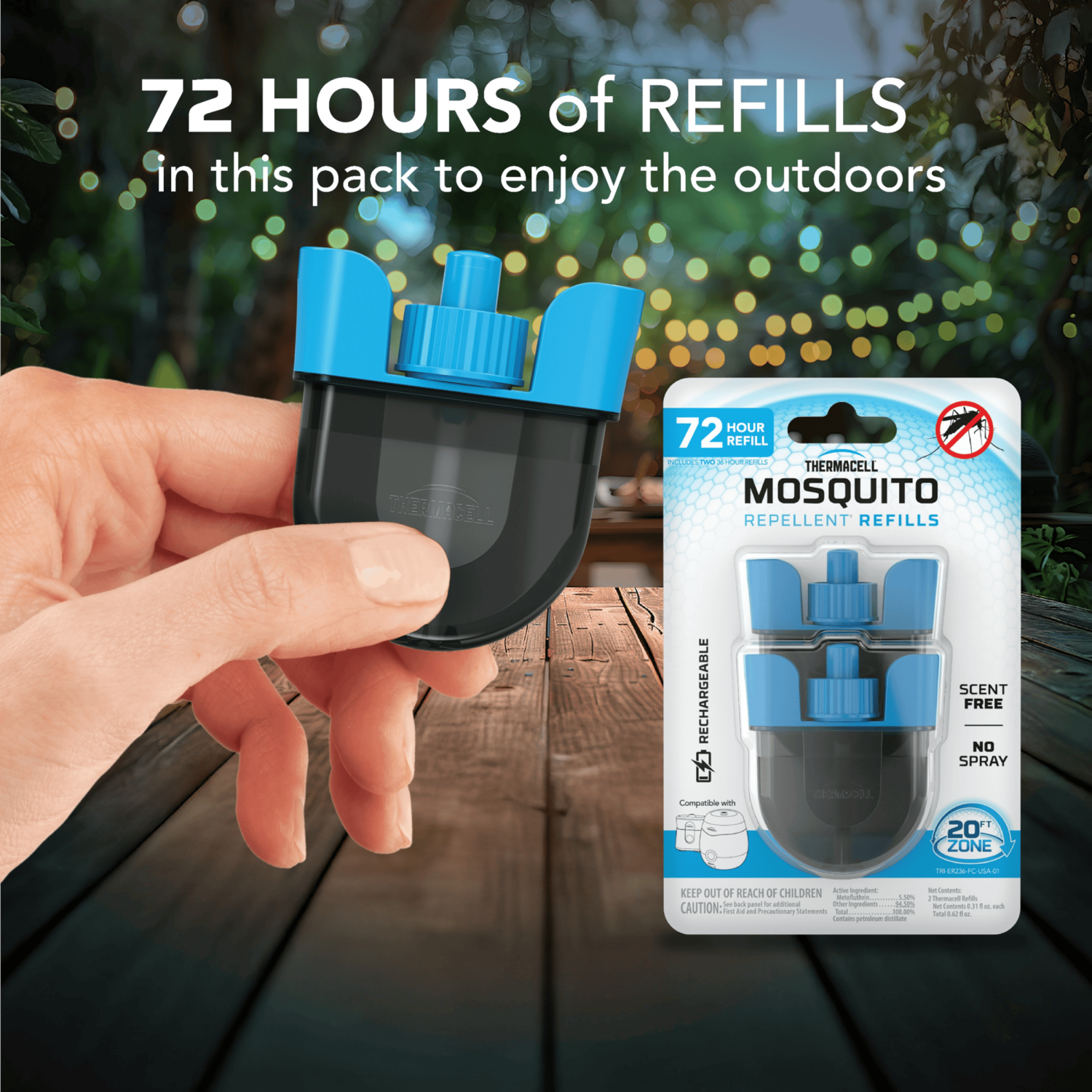 slide 7 of 7, Thermacell 20 ft Zone Scent Free Mosquito Repellent Refill 2 - 0.31 fl oz Each, 2 ct