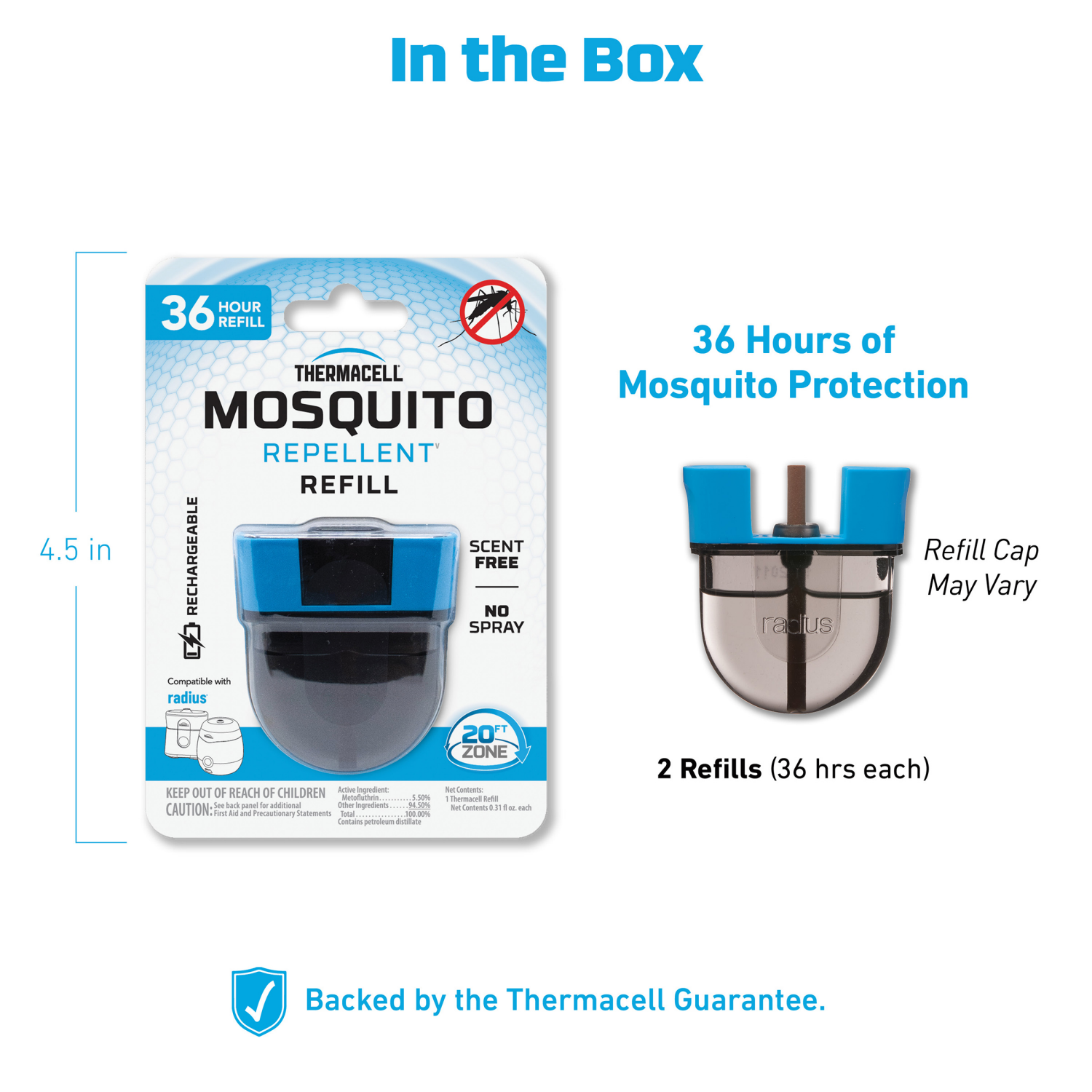 slide 3 of 6, Thermacell Mosquito Repellent, Rechargeable Refills 36 Hours, 1 ct
