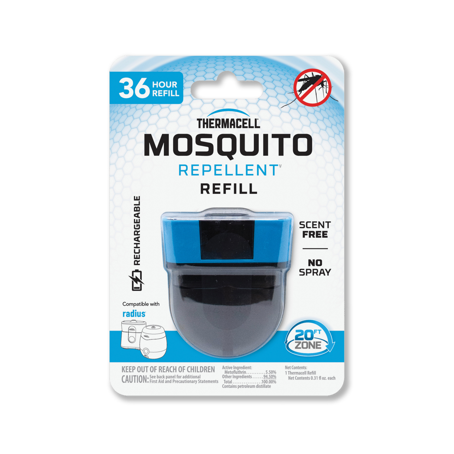 slide 1 of 6, Thermacell Mosquito Repellent, Rechargeable Refills 36 Hours, 1 ct