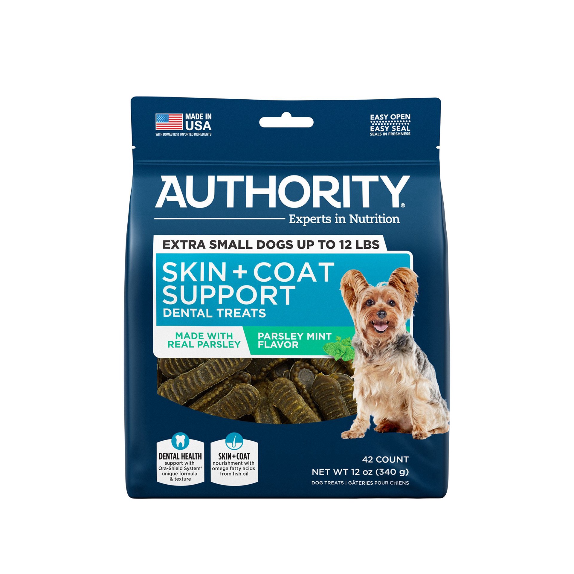 slide 1 of 1, Authority Dog Dental Treat - Mint & Parsley, 1 ct; X small