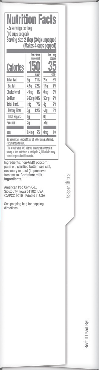 slide 6 of 7, Jolly Time Simply Popped Microwave Butter Popcorn 6 ea, 6 ct; 3 oz