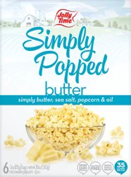 Jolly Time Simply Popped Microwave Butter Popcorn 6 ea