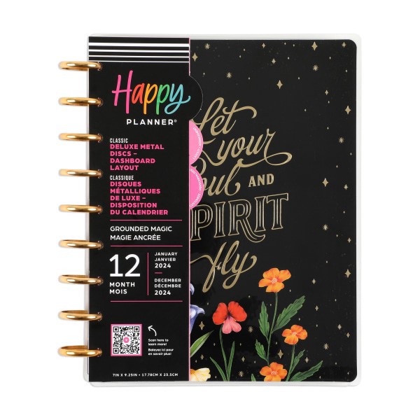 slide 7 of 8, 2024 Happy Planner Monthly/Weekly Classic Happy Planner, 7"" X 9-1/4"", Deluxe Grounded Magic, January To December, Ppmcd12-037, 1 ct