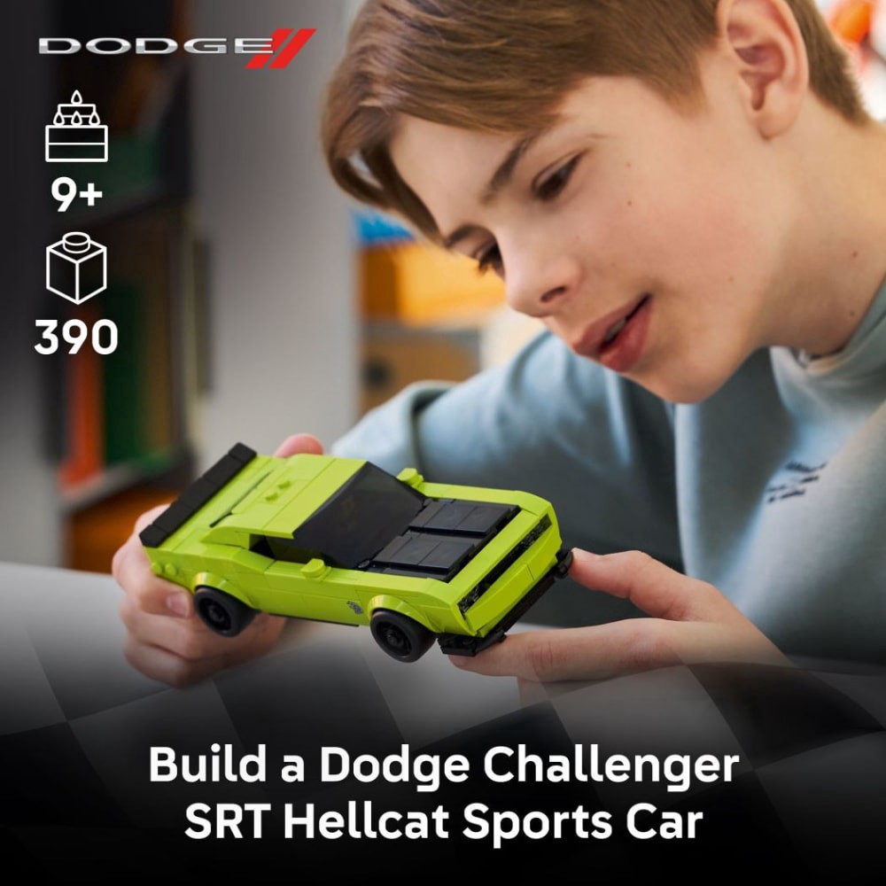 slide 3 of 6, LEGO Speed Champions Dodge Challenger SRT Hellcat Sports Car Toy 77237, 390 ct