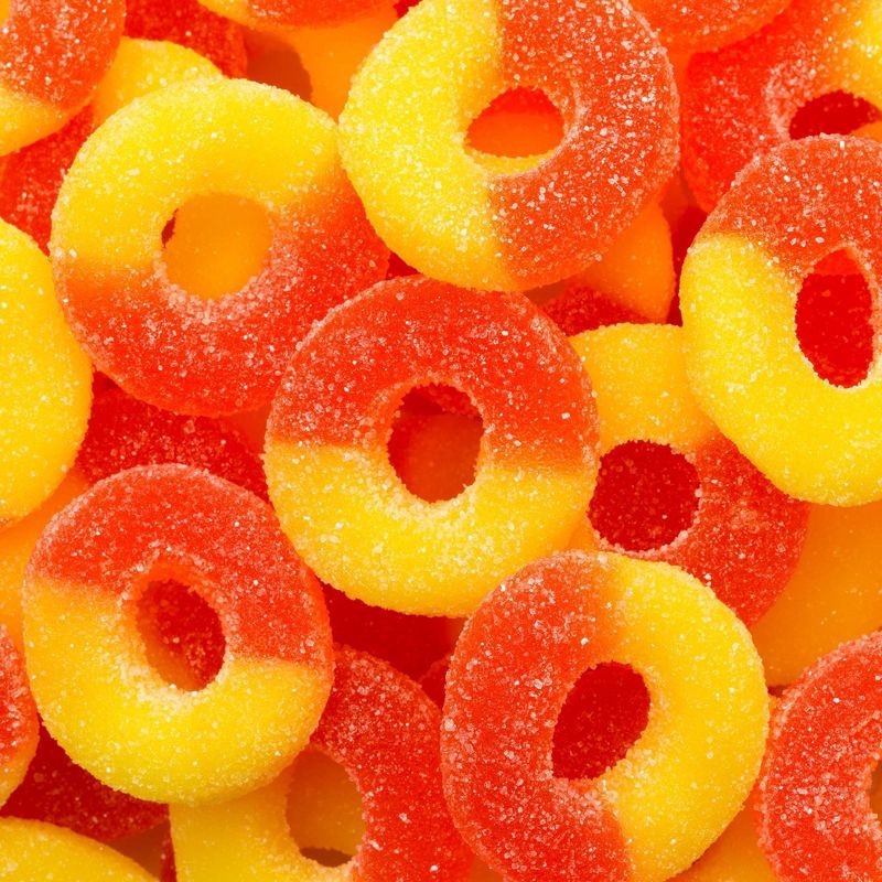 slide 6 of 6, Albanese Worlds Best Candy Gummi Peach Rings - 8oz, 8 oz