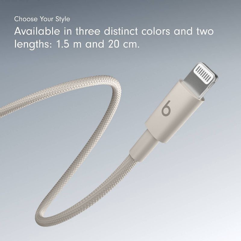 slide 7 of 10, Beats USB-C to Lightning Woven Cable (1.5 m) - Surge Stone, 1 ct