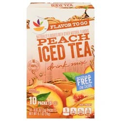 Sugar Free Peach Flavor Iced Tea Drink Mix Packets - 10 ct