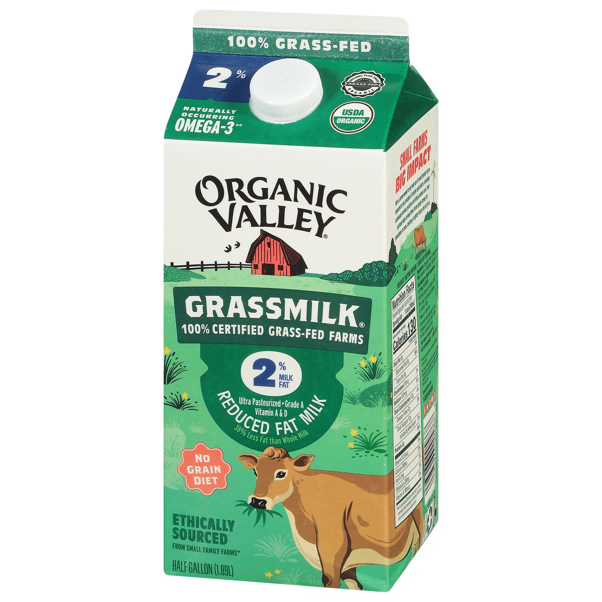 slide 3 of 9, Organic Valley Reduced Fat Grassmilk, 