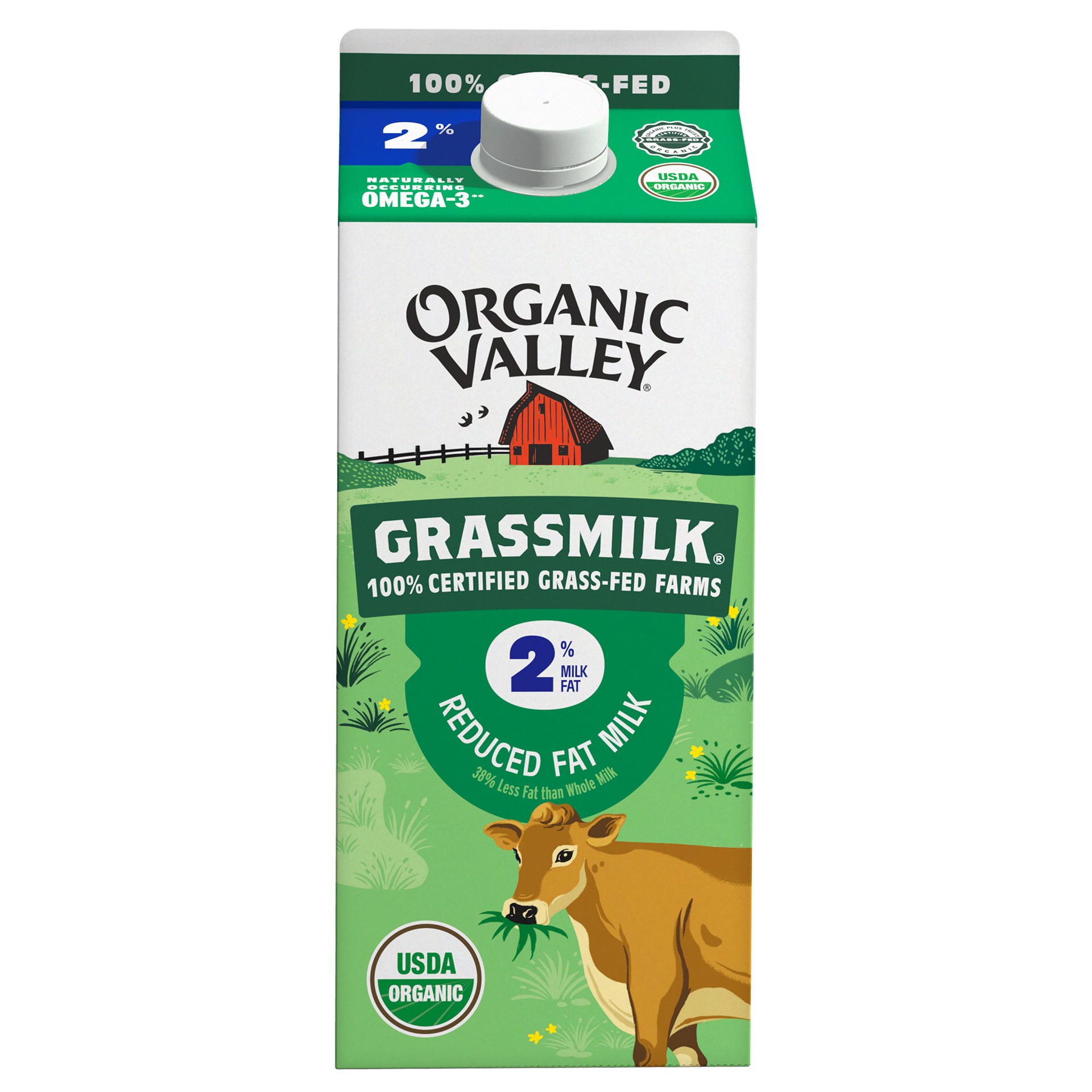 slide 1 of 9, ORGANIC VALLEY Grassmilk Organic 2% Milk, 64 oz, 64 oz