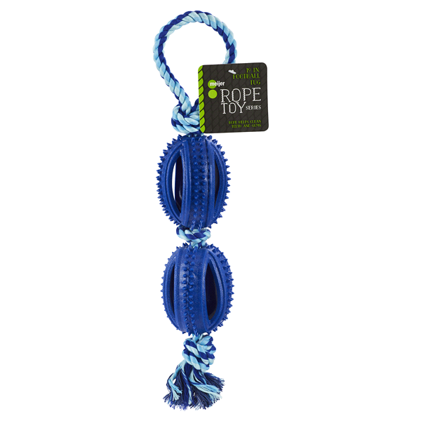 slide 1 of 2, Meijer Double Football Knot Rope Tug Dog Toy, 1 ct