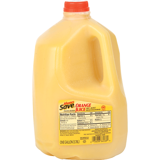 slide 1 of 1, Always Save Orange Juice - 128 fl oz, 128 fl oz