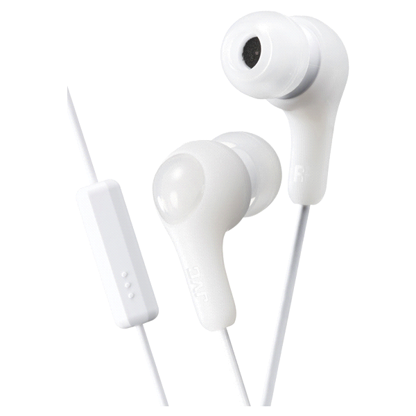 slide 1 of 1, JVC White Gumy Plus In Ear Headphone with Microphone and Remote, 1 ct