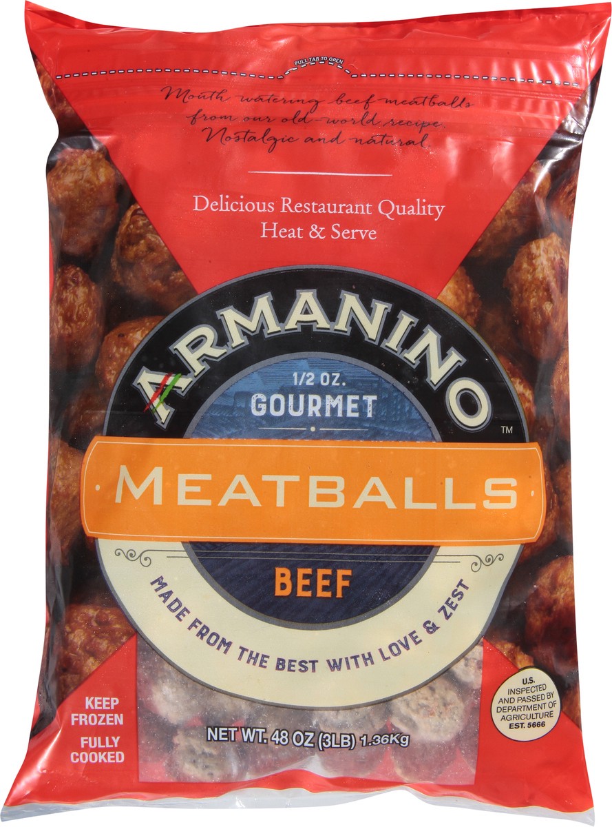 slide 11 of 13, Armanino Gourmet Beef Meatballs 48 oz, 48 oz