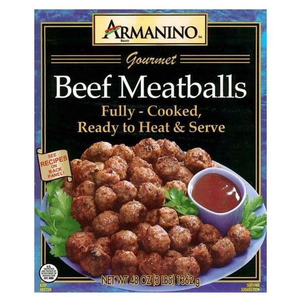 slide 1 of 1, Armanino Beef Meatballs, 3 lb