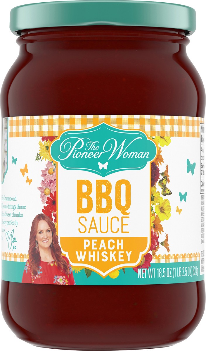 slide 9 of 10, The Pioneer Woman Sweet Peach Whiskey BBQ Sauce, 18.5 oz Jar, 1.16 lb