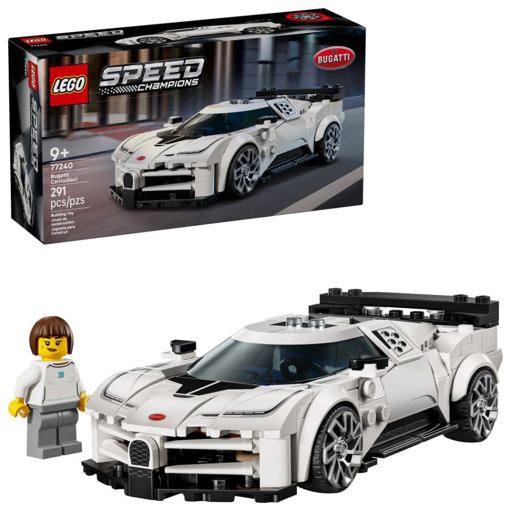 slide 1 of 6, LEGO Speed Champions Bugatti Centodieci Hyper Sports Car 77240, 291 ct
