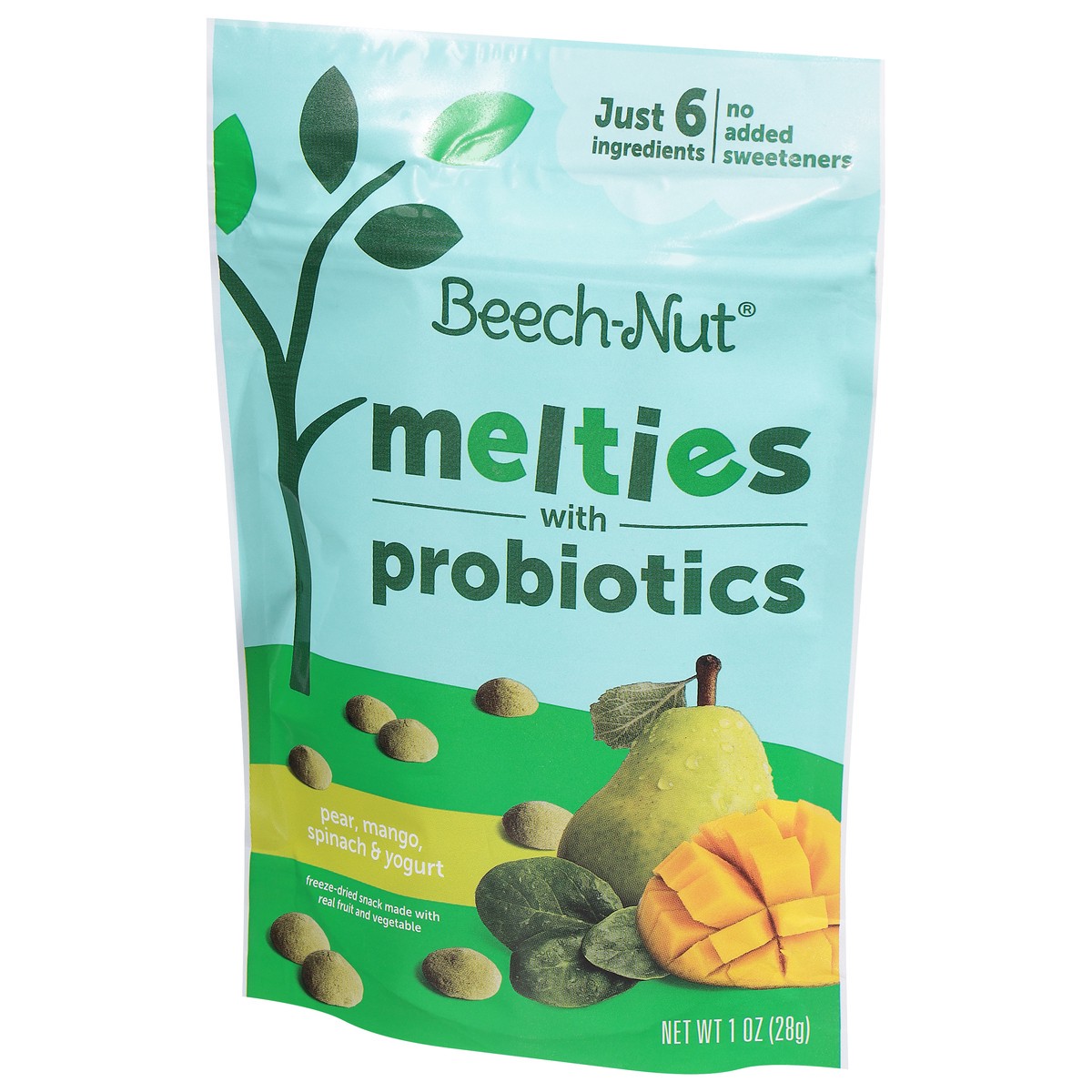 slide 3 of 11, Beech-Nut Stage 3 (from About 8 Months) Pear, Mango, Spinach & Yogurt Melties with Probiotics Stage 3 1 oz, 2.5 oz