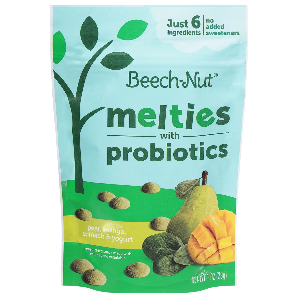 slide 1 of 11, Beech-Nut Stage 3 (from About 8 Months) Pear, Mango, Spinach & Yogurt Melties with Probiotics Stage 3 1 oz, 2.5 oz