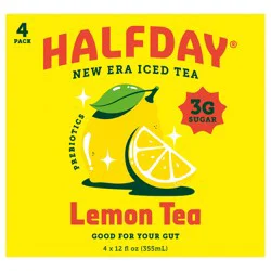Halfday Lemon Iced Tea, 12oz Cans, 4pk
