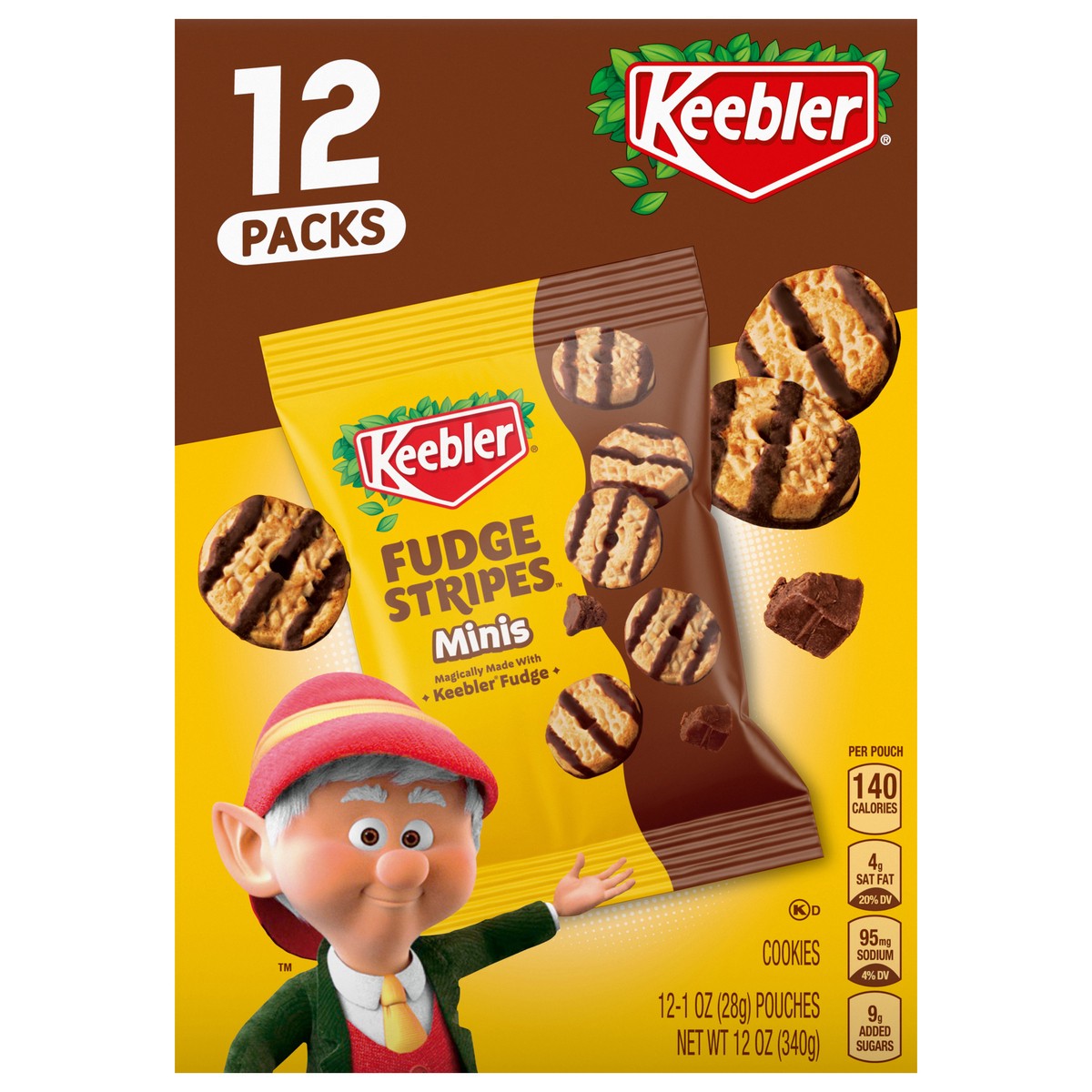 slide 1 of 1, Keebler Minis Fudge Strips 12 - 1 oz Pouches, 12 ct