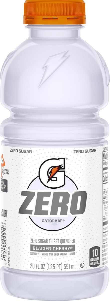 slide 3 of 3, Gatorade Zero Zero Sugar Thirst Quencher Glacier Cherry 20 Fl Oz, 20 fl oz