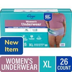 Kroger Adult Incontinence Underwear for Women, Maximum Absorbency, Extra Large