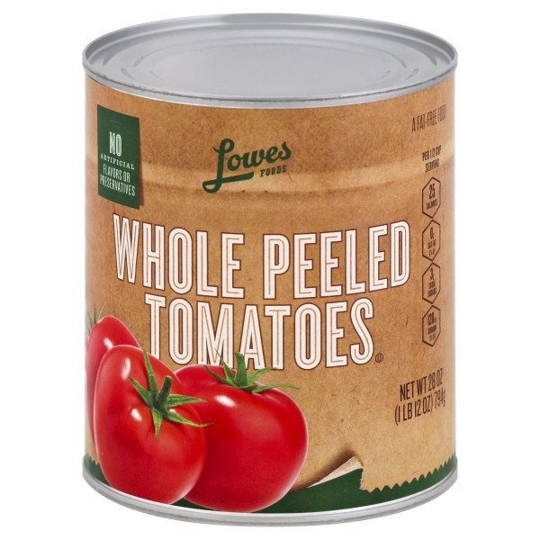 slide 1 of 1, Lowes Foods Tomatoes Whole Peeled, 28 oz