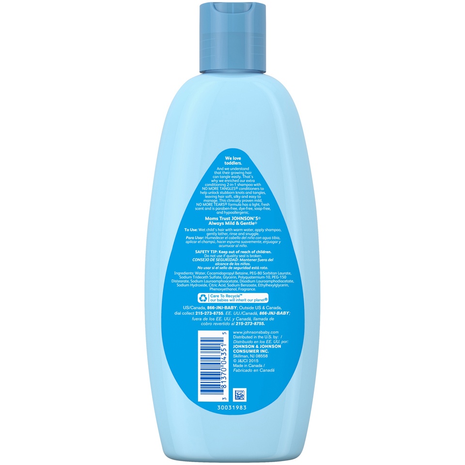 slide 6 of 6, Johnson's No More Tangles Extra Conditioning Toddler Shampoo, 13 fl oz