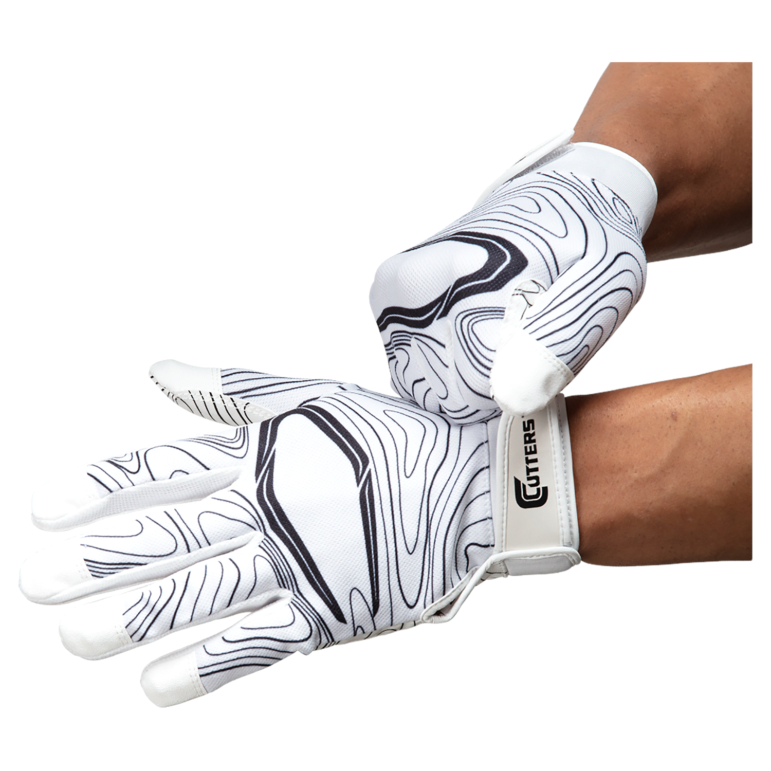 slide 3 of 3, Shock Doctor Cutters Game Day Receiver Gloves, White Topo, YS/YM, 1 ct