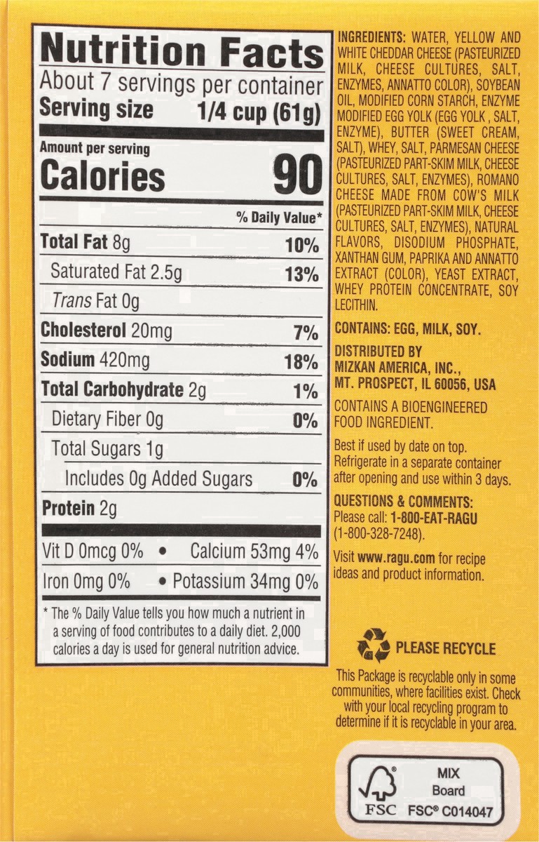 slide 35 of 51, Ragu Double Cheddar Sauce - 15.5 oz, 15.5 oz