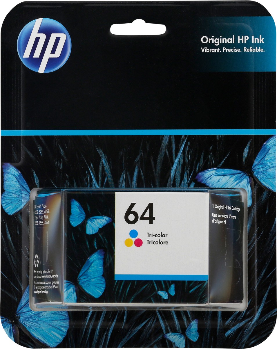slide 8 of 11, HP 64 Tri-Color Original Ink Cartridge 1 ea, 1 ct