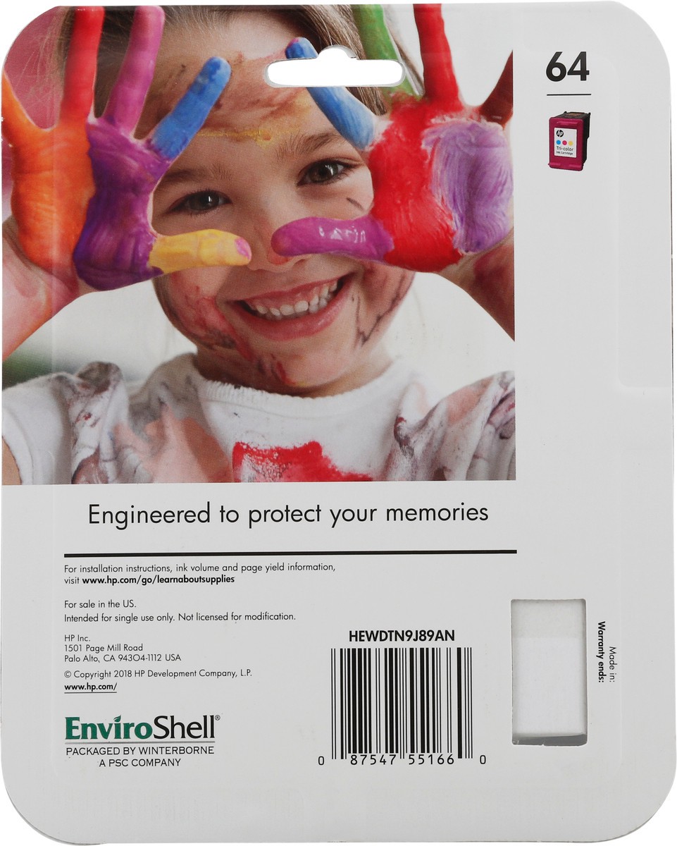 slide 5 of 11, HP 64 Tri-Color Original Ink Cartridge 1 ea, 1 ct