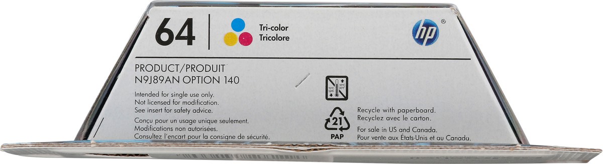 slide 2 of 11, HP 64 Tri-Color Original Ink Cartridge 1 ea, 1 ct