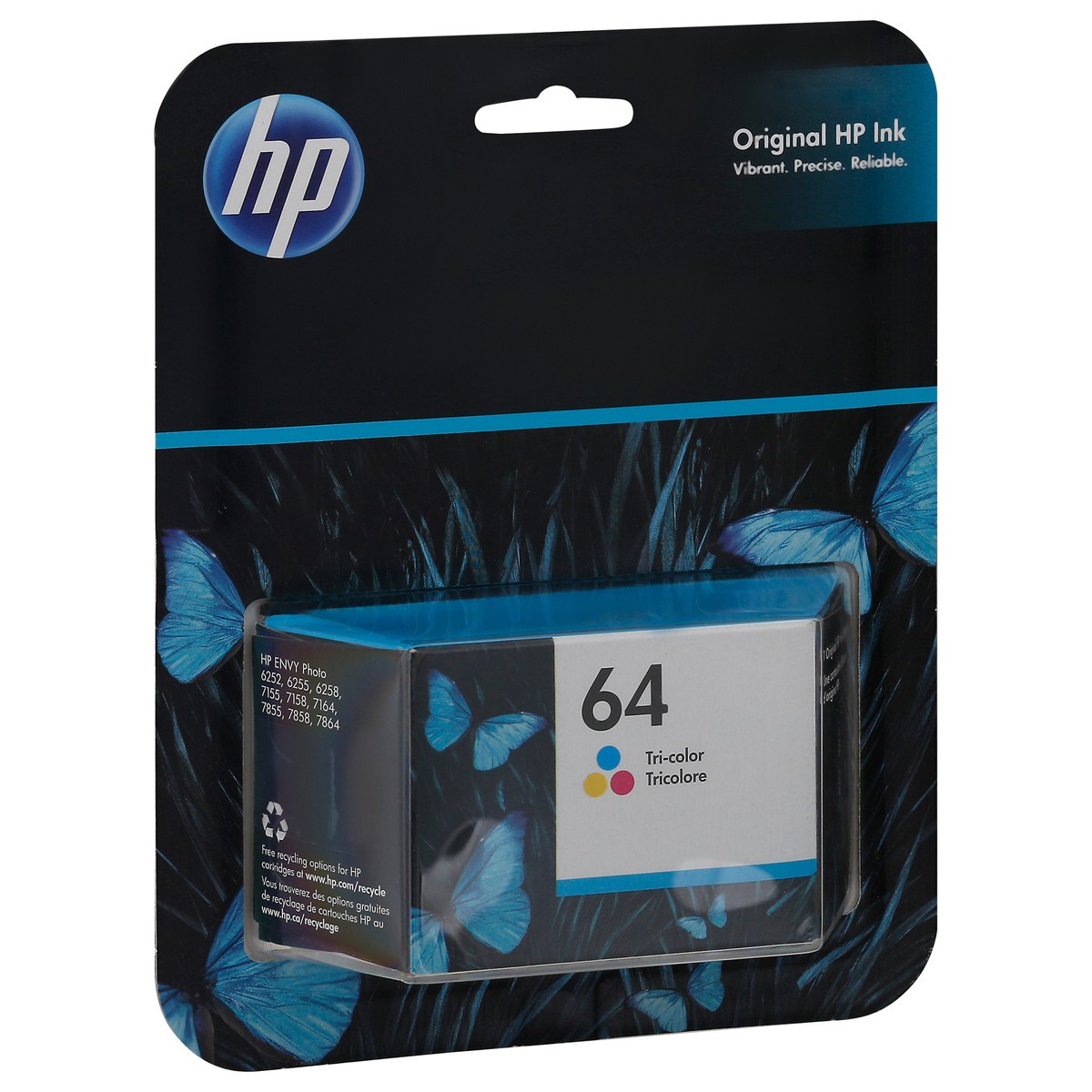 slide 6 of 11, HP 64 Tri-Color Original Ink Cartridge 1 ea, 1 ct