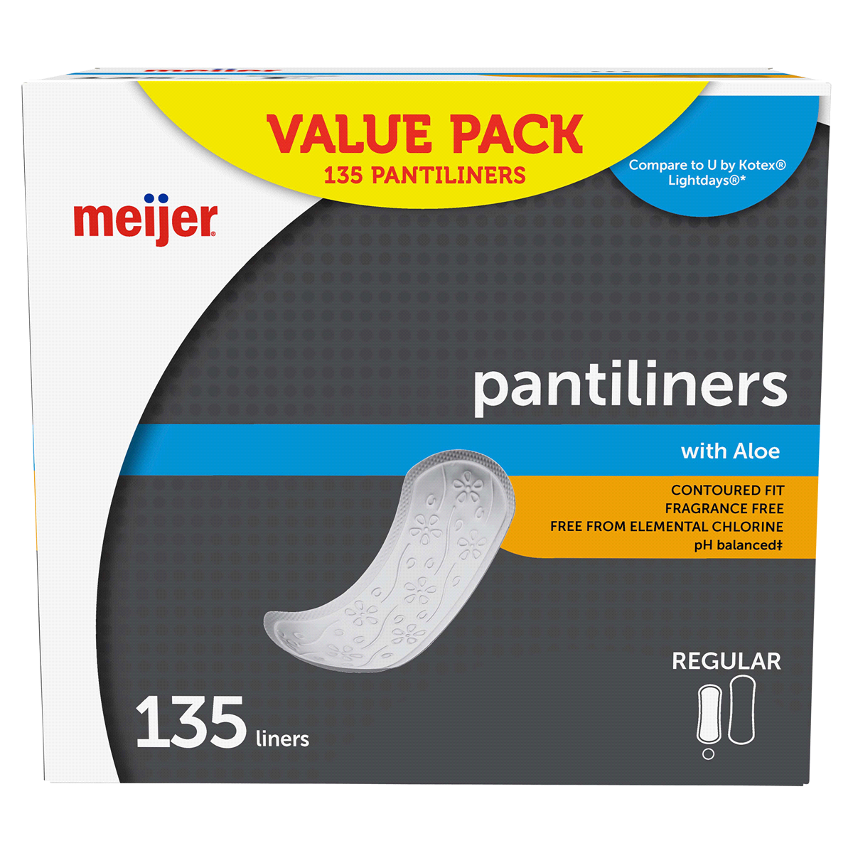 slide 13 of 21, Meijer Pantiliners, Regular, Unscented, 135 ct