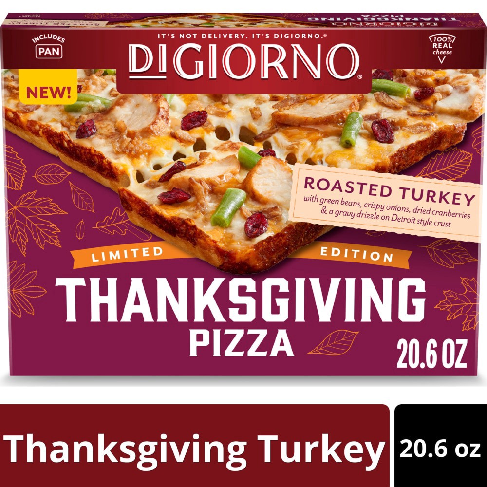 slide 5 of 5, DiGiorno Frozen Pizza Thanksgiving Pizza Detroit Style Crust, 20.6 oz